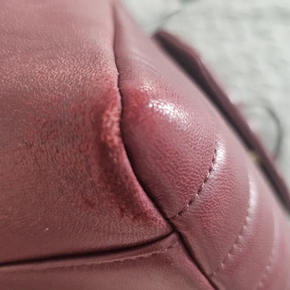 Henri Bendel Burgundy Purple Zip Tote Bag
